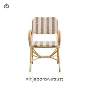 Silla de Ratán de Aluminio Moderna para Restaurante Francés al Aire Libre, con Reposabrazos, Color Café Suave, para Jardín, Patio, Bistro, Comedor, Apartamento, Impermeable - Product Image 4