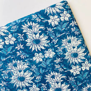 ผ้าฝ้ายเนื้อผ้าระบายอากาศได้ดีจาก100% ผ้าฝ้ายทำมือพิมพ์ลายบล็อกเป็นมิตรต่อสิ่งแวดล้อมแบบดั้งเดิมมรดกทางวัฒนธรรม - Product Image 1