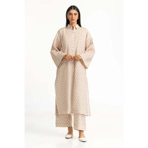 ชุดเซ็ตออฟไวท์ ริปเปิล คริงเคิล พริ้นท์ สำหรับผู้หญิง ชุดฤดูร้อน 2 ชิ้น เสื้อและกางเกงขาสั้นไซส์ XS ผ้าเครป - Product Image 3