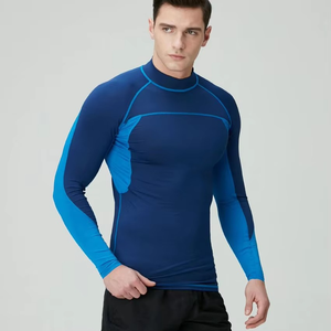 <b>Mens</b> Compression Shirt Short Sleeve Sports Gym <b>Base</b> <b>Layer</b> Stretch Dry Fit T-Shirt Custom Logo Workout Wear OEM UPF50 Anti-UV - Product Image 1