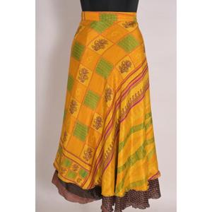 Colorido Reversible Magic Wrap falda arte seda vestido de fiesta para mujer, falda Sari Vintage, seda polivinílica, vestido de falda convertible - Product Image 1