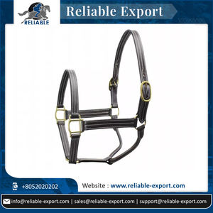 Boucles de licou de cheval en cuir marron fantaisie du fabricant indien Triple couture piste de couleur de selle australienne # LH-23 - Product Image 6