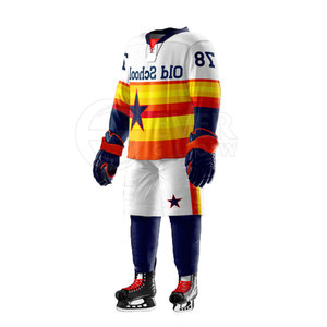 ชุดยูนิฟอร์มฮอกกี้น้ำแข็งแบบซับลิเมชั่น ดีไซน์ใหม่ยอดนิยม คุณภาพดีที่สุด สำหรับผู้ใหญ่ ระบายอากาศได้ดี ผลิตจากโพลีเอสเตอร์ 100% - Product Image 3