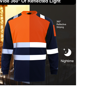 เสื้อฮู้ดทำงานสะท้อนแสงกันน้ำพร้อมคอตั้งและแขนเต็ม - Product Image 5