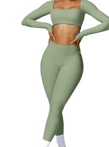 Gimnasio de alta calidad Fitness Activewear Plus Size Wear Entrenamiento Deportes Yoga Legging y Bra Set Slim Less Workout Running Leggings - Product Image 5