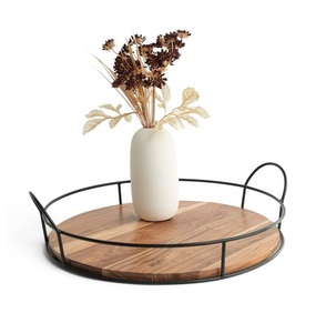 Bandejas de madera para servir con tazón para servir frutas secas Diseño clásico hecho de madera de alta calidad - Product Image 6