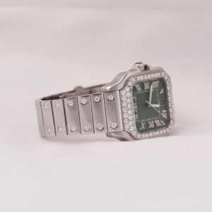 Seulement lunette luxe personnalisé buste Hip Hop Moissanite diamant montre-bracelet romain cadran vert affichage analogique verre nouveauté - Product Image 4