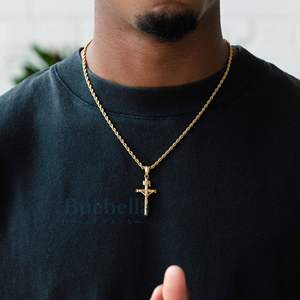 Jesus 18k Gold Plated 925 Sterling Silver Christian Religious Statement Cross Pendant Catholic <b>Crucifix</b> <b>Necklace</b> for <b>Men</b> - Product Image 4
