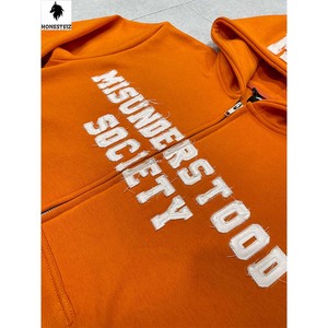 เสื้อฮู้ดผ้าคอตตอนหนาสำหรับผู้ชายผ้าคอตตอนเทอร์รี่มีฮู้ดผ้าปะติดที่กำหนดเองได้ - Product Image 2