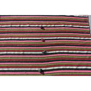 Alfombra de 4x5.4 pies, alfombra turca vintage, alfombra Kilim con motivos de plantas y árboles rojos - Product Image 4