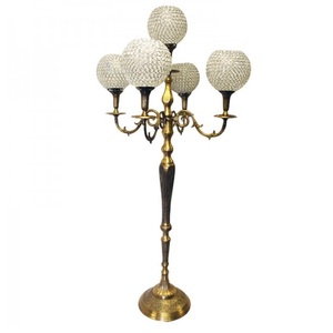 Bougeoir design moderne à 5 bras en métal fini or pour la maison et le mariage candélabre de sol décoratif fait à la main personnalisé en vrac - Product Image 3