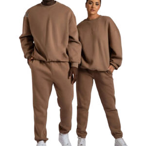 100% coton uni polaire sweat surdimensionné survêtements et Jogging Sport pantalons de survêtement costume unisexe survêtement pour homme 100% coton - Product Image 3