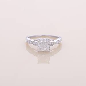 IGI Certified Princess Cut Lab Grown Diamond Halo Engagement-Wedding <b>Ring</b> <b>with</b> Vintage Pave Band in Solid <b>925</b> Sterling <b>Silver</b> - Product Image 1
