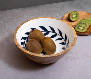 ชามสลัดไม้มะม่วงธรรมชาติขนาดใหญ่ ขอบเปลือกไม้ดีไซน์เฉพาะตัว ตกแต่งครัวสไตล์บ้านไร่ ขายส่งจำนวนมากสำหรับร้านอาหาร - Product Image 1