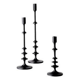 Cast Aluminium <b>Black</b> <b>Candlestick</b> Holder - Product Image 4