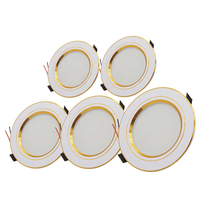 Nouveau LED Downlight Encastré Rond Or Plafonnier 5W 9W 12W 15W 18W Blanc Chaud Blanc Aluminium LED Down Lamp Ultra Mince
