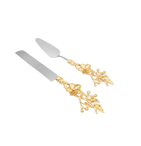 Ensemble de serveur de gâteau en laiton plaqué Design intérieur fête de mariage et anniversaire célébration gâteau outils avec poignée en laiton - Product Image 3