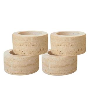 Anillo para Servilletas de Mármol Gris a Rayas, Hecho a Mano, Accesorio de Piedra Sólida para Mesa de Comedor, Moderno y Minimalista, Decoración de Mesa de Lujo - Product Image 4