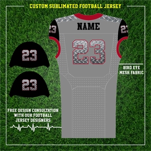 Ensemble complet personnalisé de maillot de l'équipe de football américain respirant léger confortable tissu mat sublimation imprimé manchons de casquette - Product Image 3
