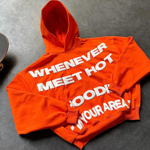 Sweat à capuche 500 g/m² en coton éponge française épais pour homme Pull court boxy personnalisé avec coupe surdimensionnée brodée - Product Image 1