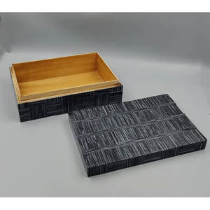 Green White Stripe Resin Inlay MDF Decorative <b>Box</b> Handmade Multipurpose Organizer for Home Office and Gift Storage - Product Image 4