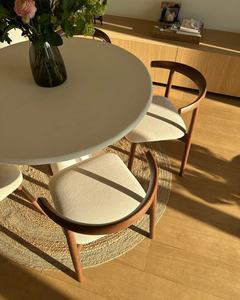 Sillas de comedor de madera, sillas laterales de cocina tapizadas de tela moderna, silla de comedor de granja - Product Image 5