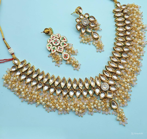 INDIAN TRADITIONAL and FASHIONABLE COPPER <b>JEWELLERY</b> BRIDAL WEDDING <b>JEWELLERY</b> <b>SET</b> for WOMEN EARRINGS and NECKLACE <b>SET</b> - Product Image 1