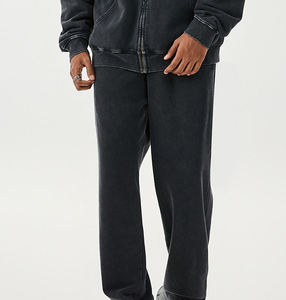 Ropa de dinero antiguo para hombres, pantalones lavados para hombres, pantalones deportivos de gran tamaño de cintura alta Vintage, pantalones de chándal con cordón de carga de algodón 100% - Product Image 3