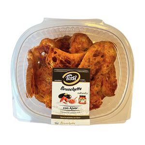 Tissi 130g X6 Pz Bruschetta Ajvar avec poivron rouge grillé et aubergine, saveur végétale, farine de blé, texture croustillante - Product Image 1