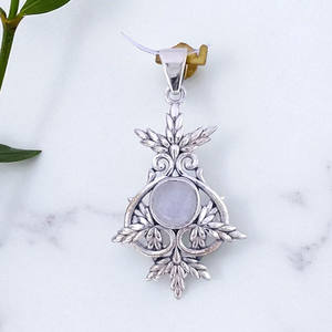 Pendentif en pierre naturelle de style vintage original en argent sterling 925 bijoux fins en vrac bijoux en gros pour femmes - Product Image 3