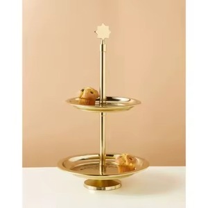 Soporte para Pastel de Metal Dorado de 2 Niveles con Diseño Árabe Calado, Soporte para Pastel de Metal para Eid Ramadán, Artículo de Regalo para Eid - Product Image 2