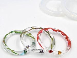 Pulseras de resina epoxi más vendidas con flores incrustadas, hojas, purpurina y lámina, mujeres personalizables de moda - Product Image 4