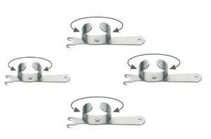 Crochet double pivotant 8 cm, pointe aiguë 10 mm, instrument chirurgical, base des instruments chirurgicaux - Product Image 3