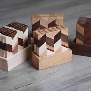 Tapis de tasse à vaisselle en bois durables de haute qualité pour la décoration d'hôtel à la maison Sous-verres en bois imprimés en émail Tasse Tasse Tapis et tampons Napperons - Product Image 5