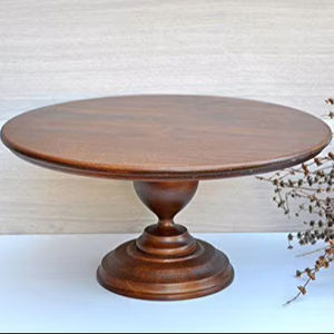 STYLES STAND Haute Qualité Vente Chaude Acacia En Bois Haut Pied Rond Plateau En Bois Gâteau Stand pour Servir Gâteaux et Fruits - Product Image 1
