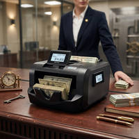 Compteur de billets SEMTOM de qualité professionnelle avec double écran LCD, détection UV/MG, chargement par l'arrière, portable