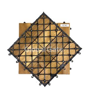 Dalles de terrasse contemporaines en bois d'acacia imperméables et antidérapantes, lames de bois emboîtables 300x300mm, écologiques, garantie 5 ans et plus - Product Image 5