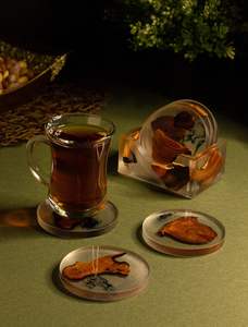 Hermosos posavasos de resina y madera con soportes a juego Diseño lujoso superventas Calidad increíble - Product Image 6