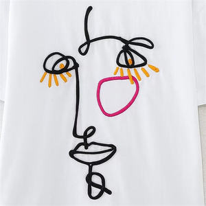 Gran oferta, camiseta gruesa y pesada de alta calidad, camiseta en blanco de algodón transpirable con estampado bordado personalizado para mujer - Product Image 6