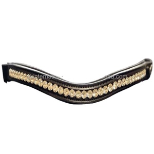 สายรัดหนังตกแต่งคิ้วม้าแฮนด์เมด,พลอยเทียมทรงกลมสีทองสายหนังเปล่า - Product Image 1