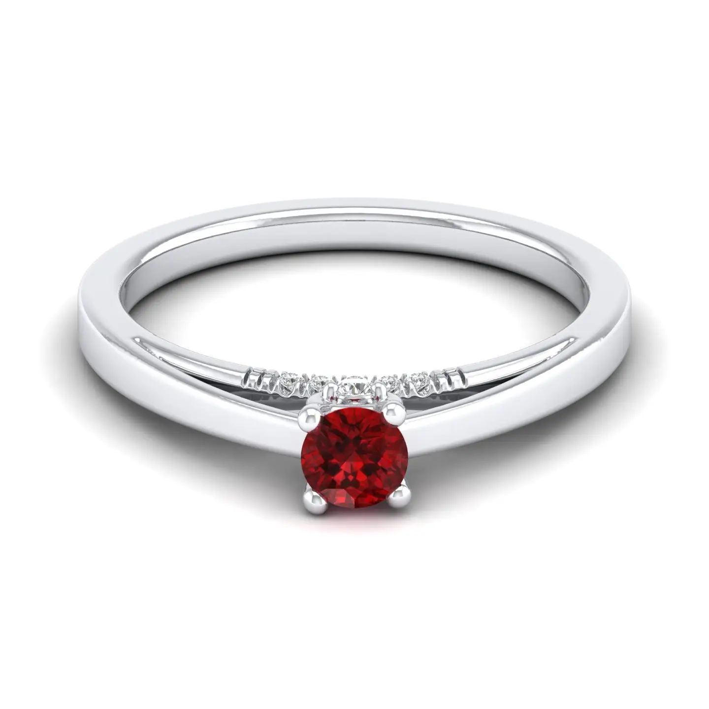 桜925スターリングシルバーモアッサナイトリングナチュラル1月誕生石レッドガーネット愛らしい婚約指輪卸売