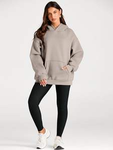 Women's <b>Hoodies</b> Heavyweight 100% Cotton Custom Oversized Hoodie Pullover Drop Shoulder Blank Cotton Blended <b>Hoodies</b> for Women - Product Image 2