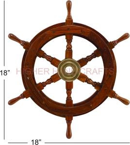 Medieval Replicas Wood Brass <b>Ship</b> Polystone Whee 18 Inch <b>Wheel</b> Boat Ornament Decorative Nautical <b>Wheel</b> with Six Spokes - Product Image 1