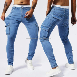 Pantalones Vaqueros Elásticos de Mezclilla para Hombre, Estilo Urbano, con Múltiples Bolsillos, Moda Y2K, Hip Hop, Remaches, Joggers Rectos, Cargo, Casuales, Ajustados, Novedad 2025 - Product Image 1