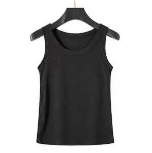 Débardeur de sport côtelé sans manches pour femme, dos nageur, rembourré, respirant, style club sexy, en Spandex/Polyester pour adultes - Product Image 2