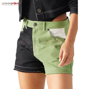 Pantalones cortos vaqueros transpirables informales de cintura alta para mujer con puños doblados y ajuste regular para la comodidad diaria Diseño rasgado - Product Image 4