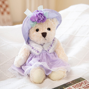<span class=keywords><strong>Orsacchiotto</strong></span> e Coniglietto Bianco in Peluche con Vestitini, Bambole di Comfort per Bambini che Dormono con Gonna - Product Image 6
