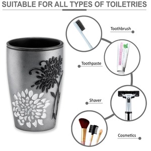 Argent fini Floral Design salle de bain ensemble essentiel parfait pour la maison bain décor et pendaison de crémaillère cadeau en gros de l'inde - Product Image 5
