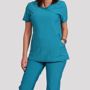 Conjuntos de dos piezas para correr, uniformes hospitalarios de enfermería, uniformes médicos elásticos con logotipo personalizado, uniformes médicos suaves para mujer, conjuntos de uniformes médicos - Product Image 1