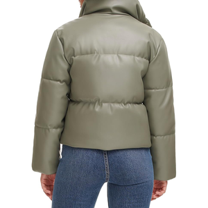 Chaqueta de cuero transpirable de manga larga ligera para mujer tela de lona de algodón con relleno tendencia resistente al agua empacable crudo - Product Image 4